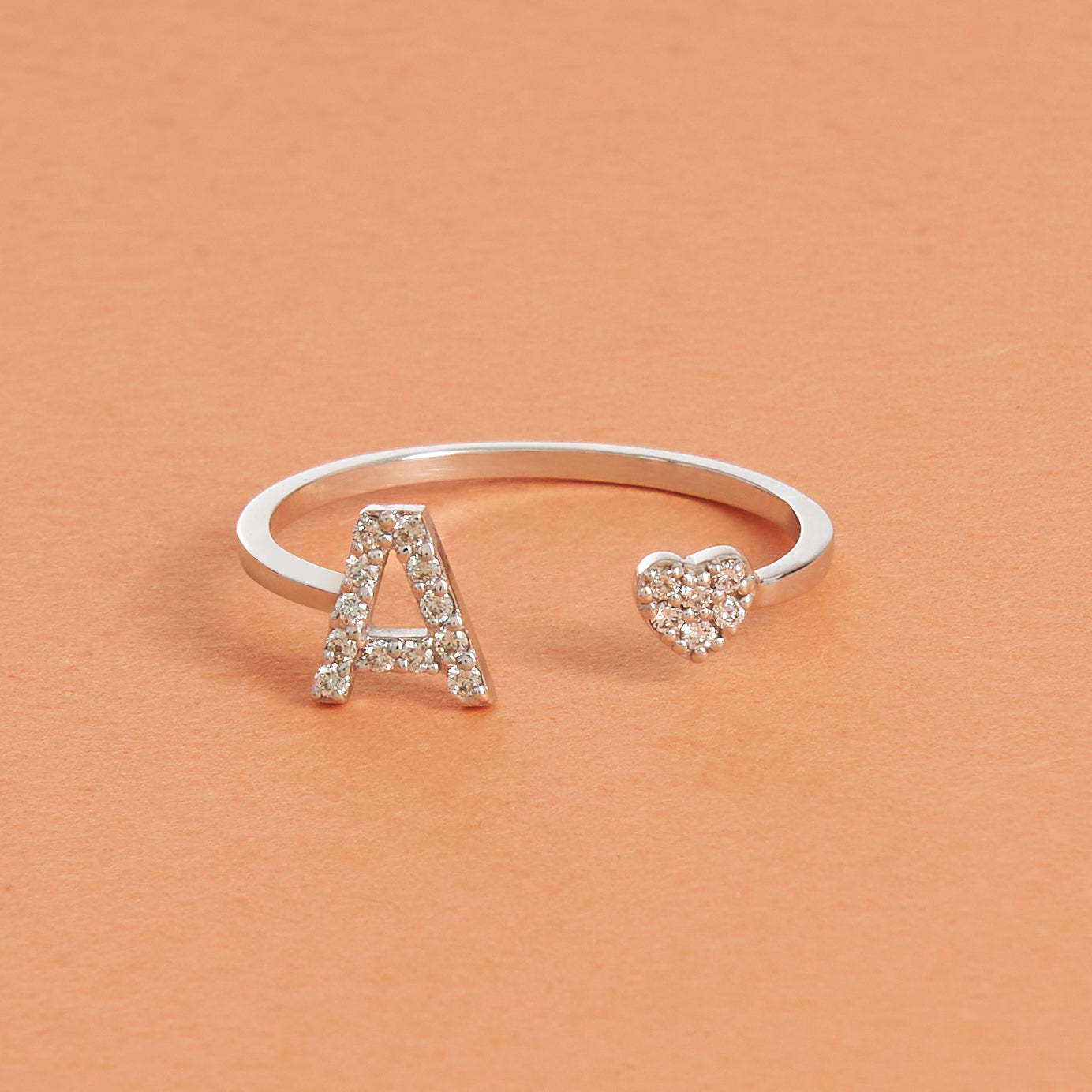 Anello Lettera e Cuore