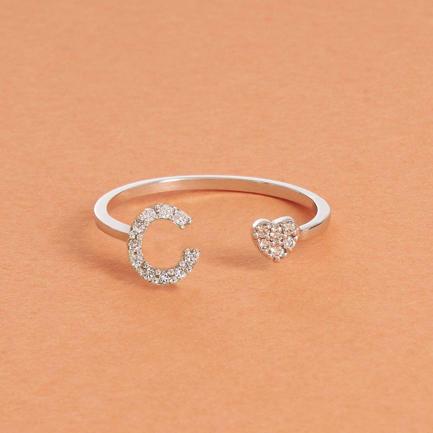 Anello Lettera e Cuore