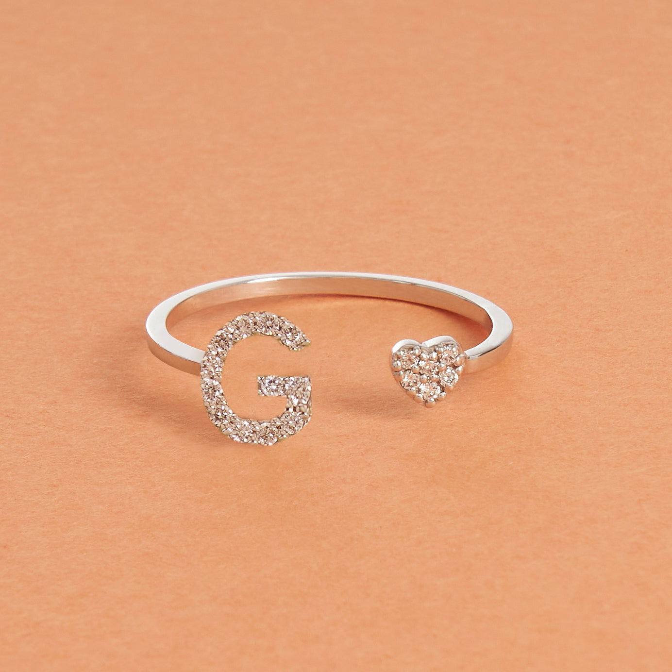 Anello Lettera e Cuore