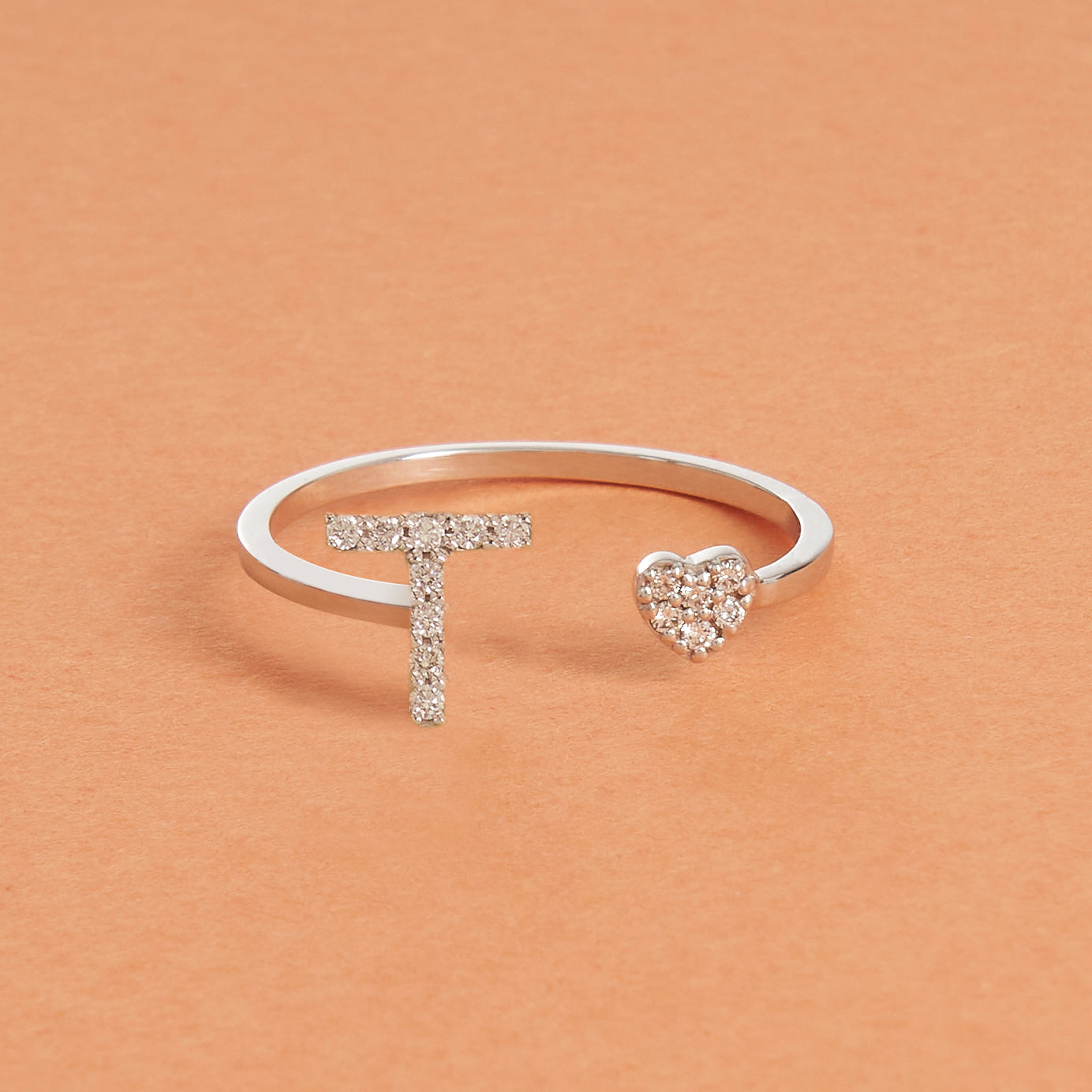 Anello Lettera e Cuore