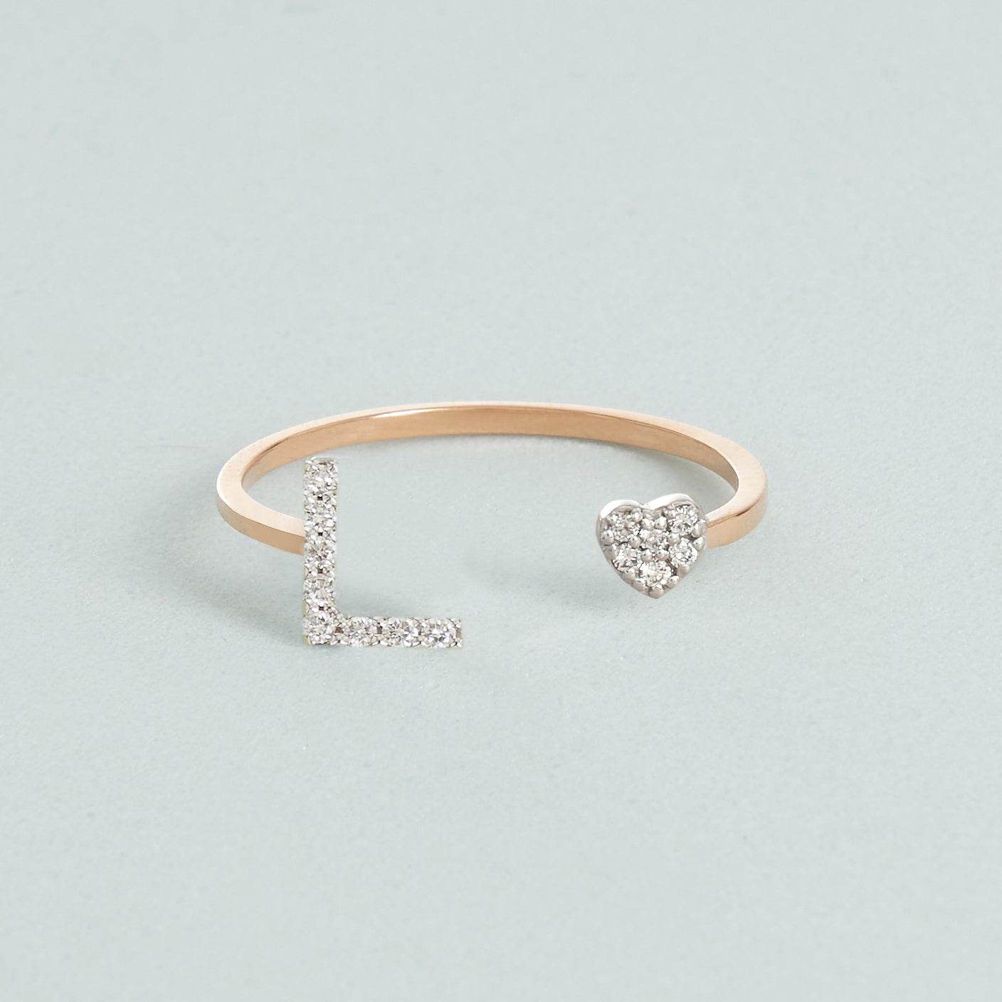 Anello Lettera e Cuore