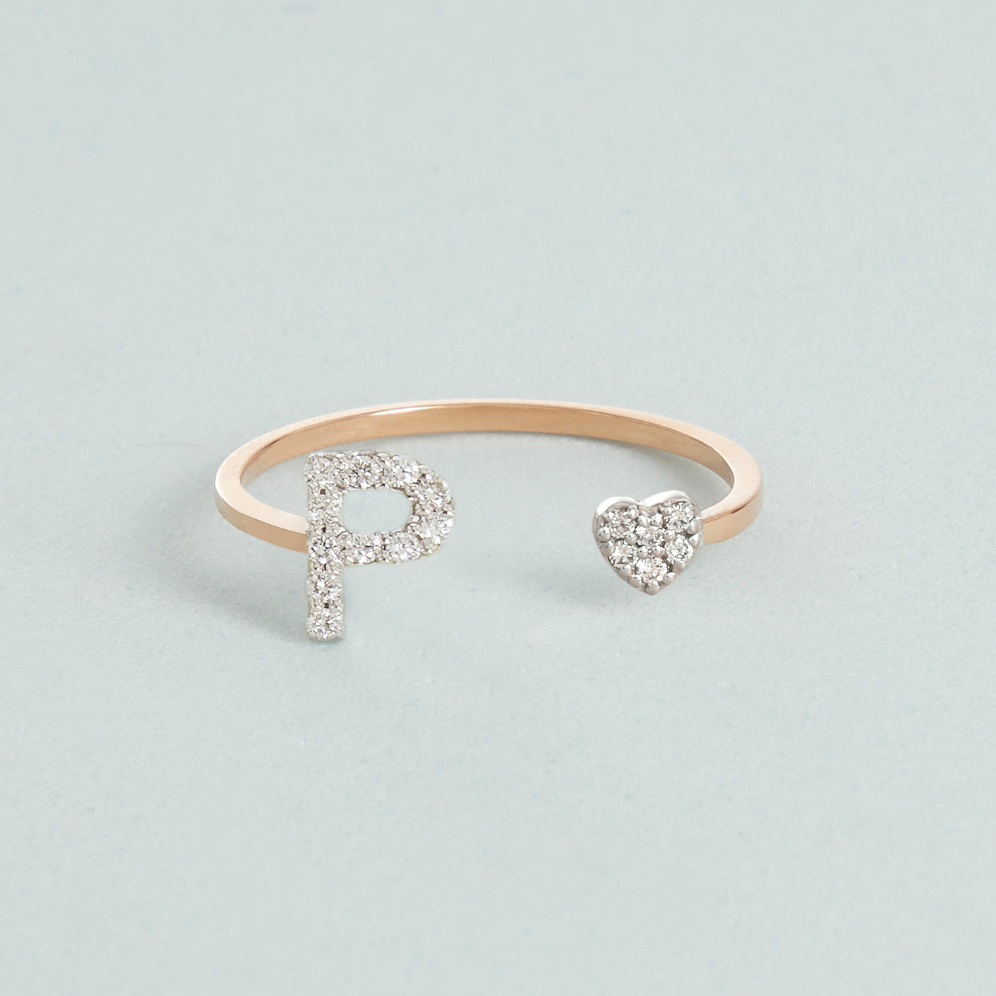 Anello Lettera e Cuore